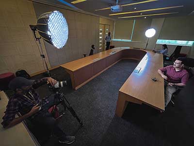 Natural boardroom testimonial video session in Mumbai